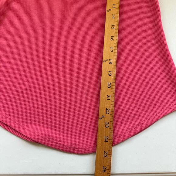 Athleta Wind Down Sleep Top Womens XS Pink Waffle Knit Long Sleeve Loungewear - Picture 12 of 14